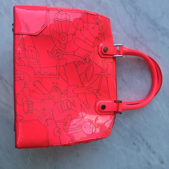 RARE Diane De Maria Bonnie Rose-103 Neon Pink Handbag - Picture 12 of 16